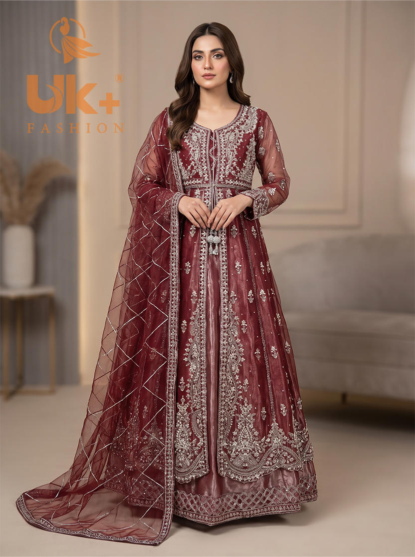 Bridal organza cancan maxi,dupatta