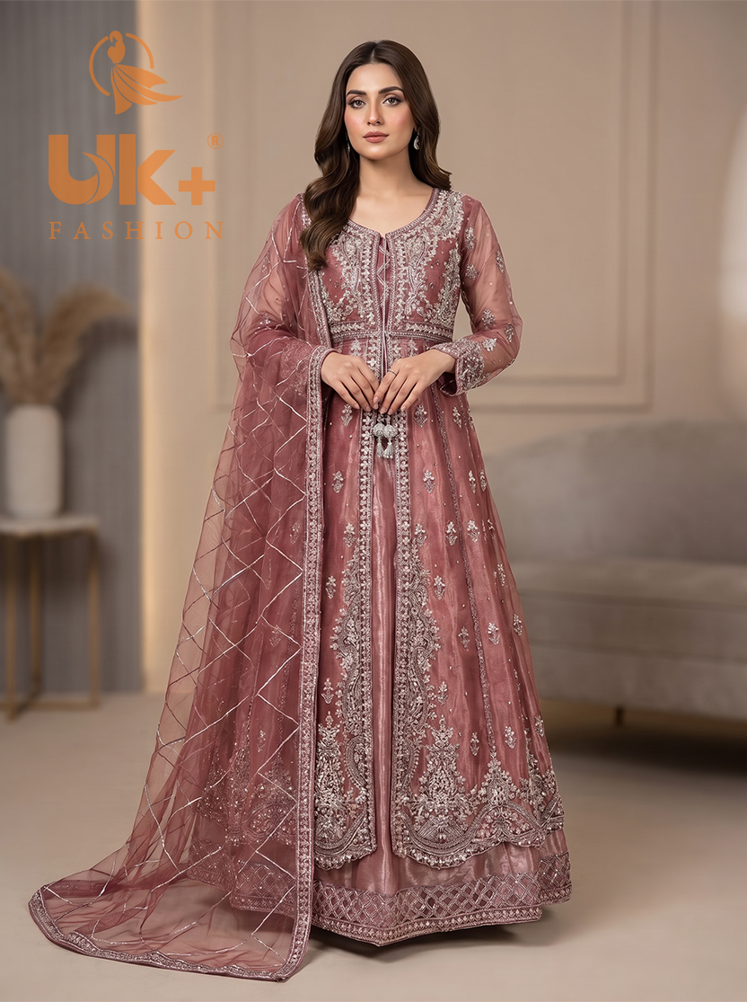 Bridal organza cancan maxi,dupatta