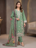3Pc Embroidered Cotton Shirt, Trouser, Dupatta