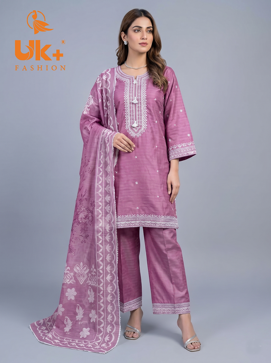 3Pc Embroidered Cotton Shirt, farshi shalwar, Dupatta