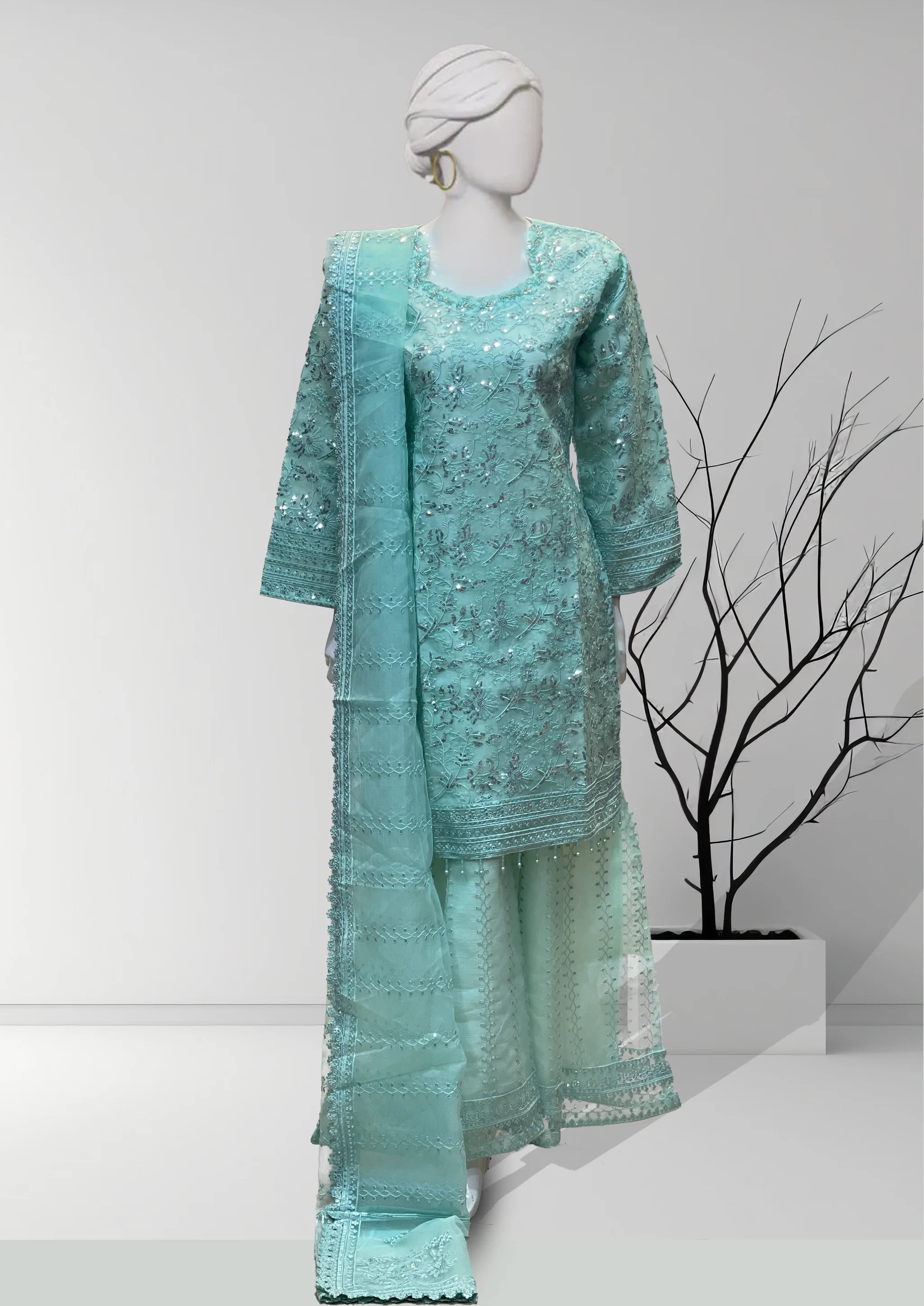 Lavender Organza Suit