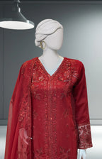 Red Fancy Chiffon Dress