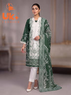 3Pc Embroidered Cotton Shirt, Trouser, Dupatta
