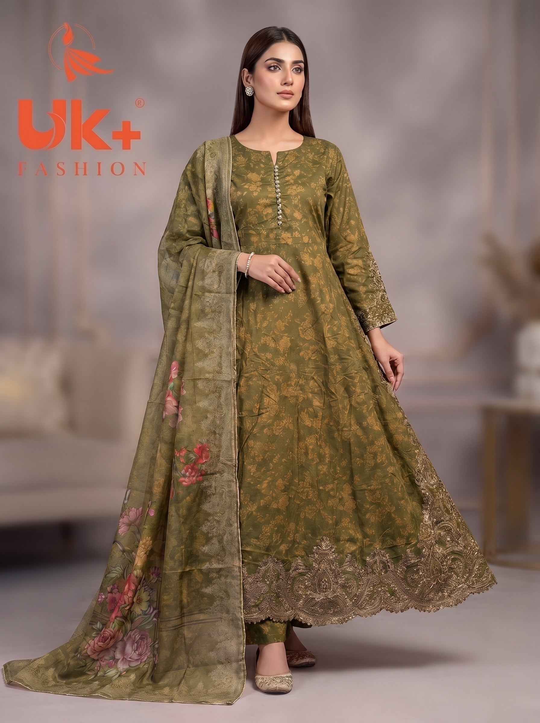 3pc pure lawn frock,touser,dupatta