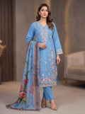3Pc Embroidered Cotton Shirt, Trouser, Dupatta