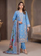 3Pc Embroidered Cotton Shirt, Trouser, Dupatta