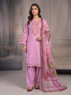 3Pc Embroidered Cotton Shirt, Trouser, Dupatta