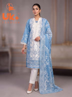 3Pc Embroidered Cotton Shirt, Trouser, Dupatta