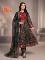 3pc pure lawn frock,touser,dupatta