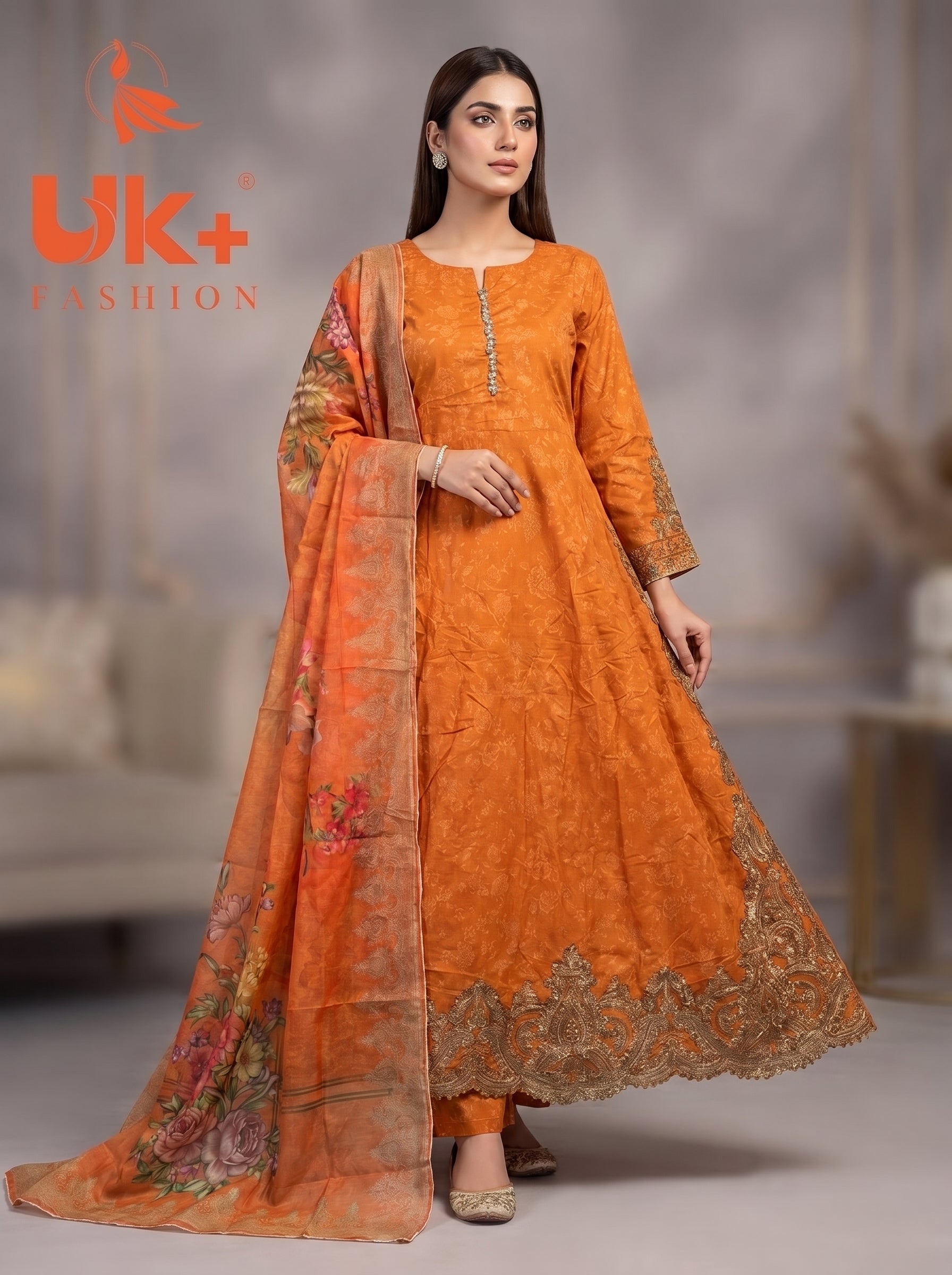 3pc pure lawn frock,touser,dupatta