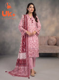 3Pc Embroidered Cotton Shirt, Trouser, Dupatta