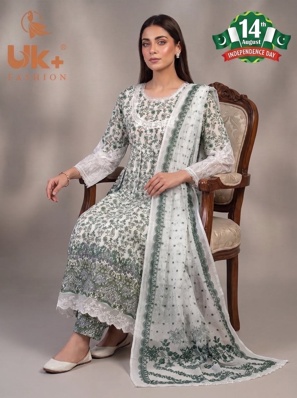 3pc Bona dora lawn frock,touser,dupatta