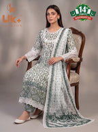3pc Bona dora lawn frock,touser,dupatta