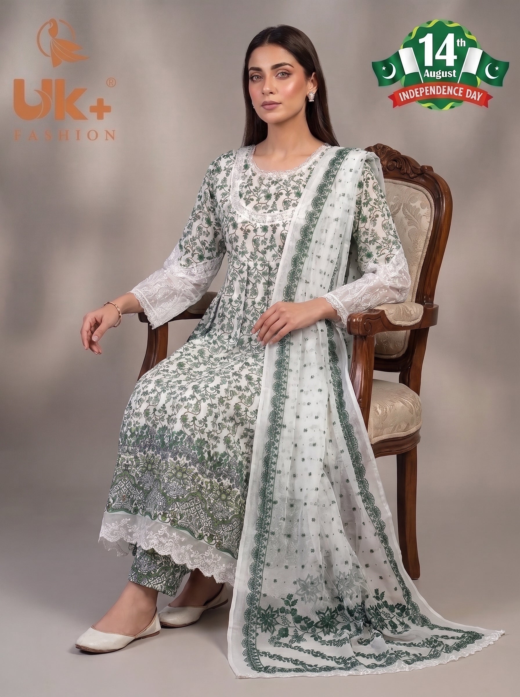 3pc Bona dora lawn frock,touser,dupatta