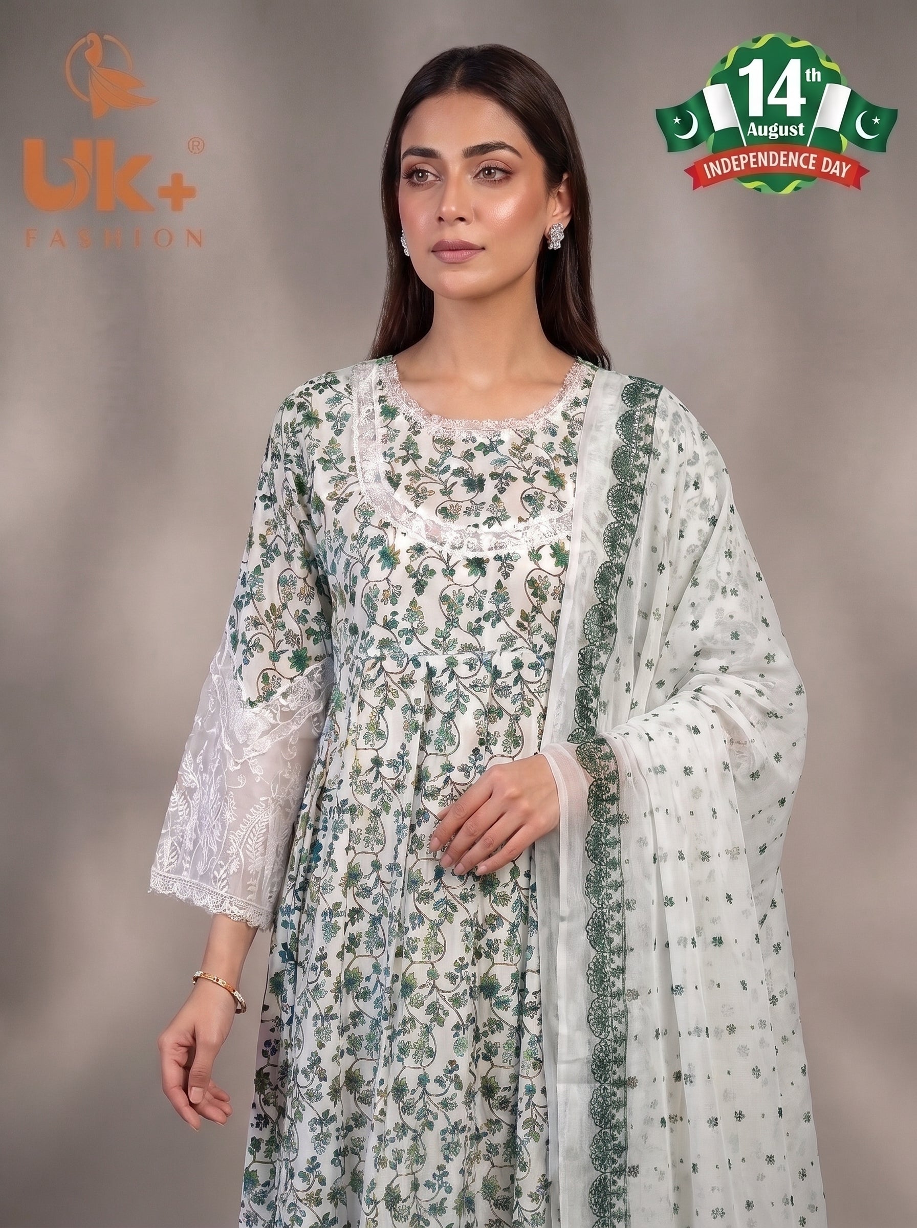 3pc Bona dora lawn frock,touser,dupatta