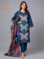 3Pc Embroidered Cotton Shirt, Trouser, Dupatta