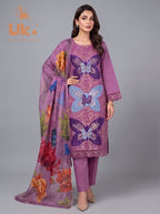 3Pc Embroidered Cotton Shirt, Trouser, Dupatta