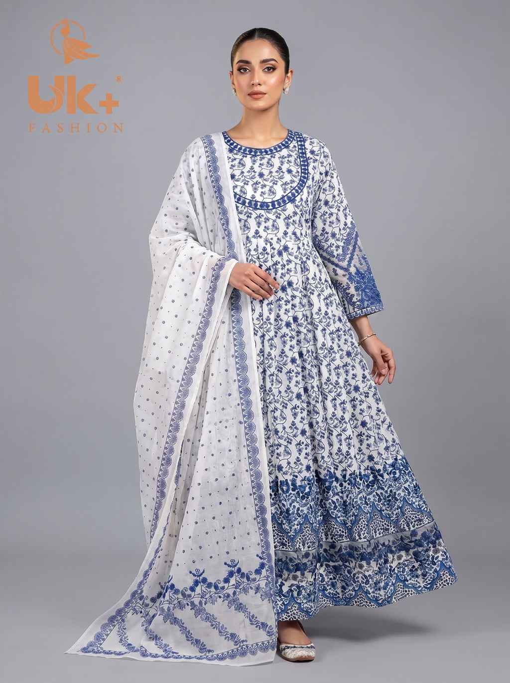 3pc Bona dora lawn frock,touser,dupatta