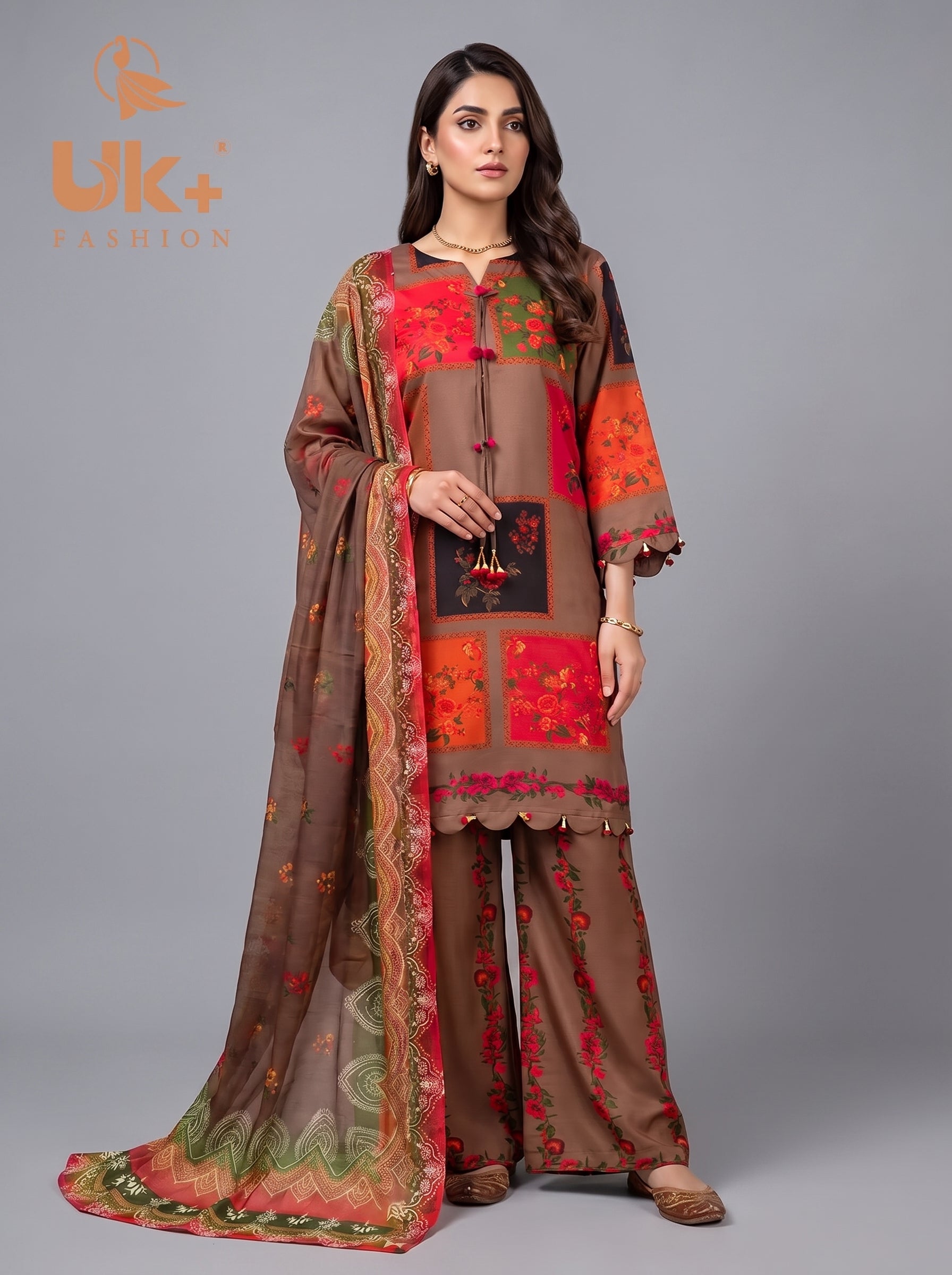 3Pc Bona Dora Lawn Shirt, Plazo, Dupatta