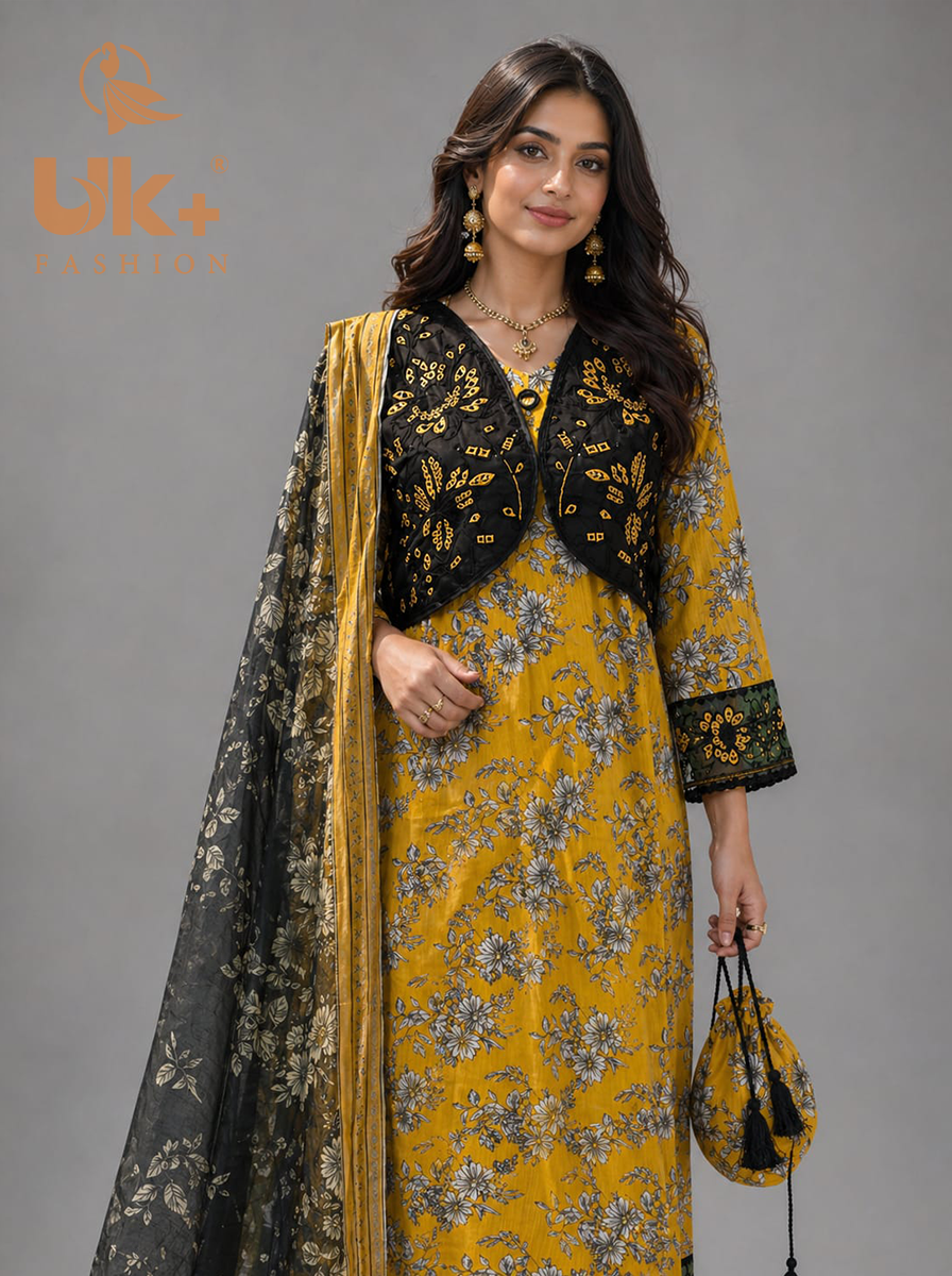 3pc pure lawn frock,touser,dupatta