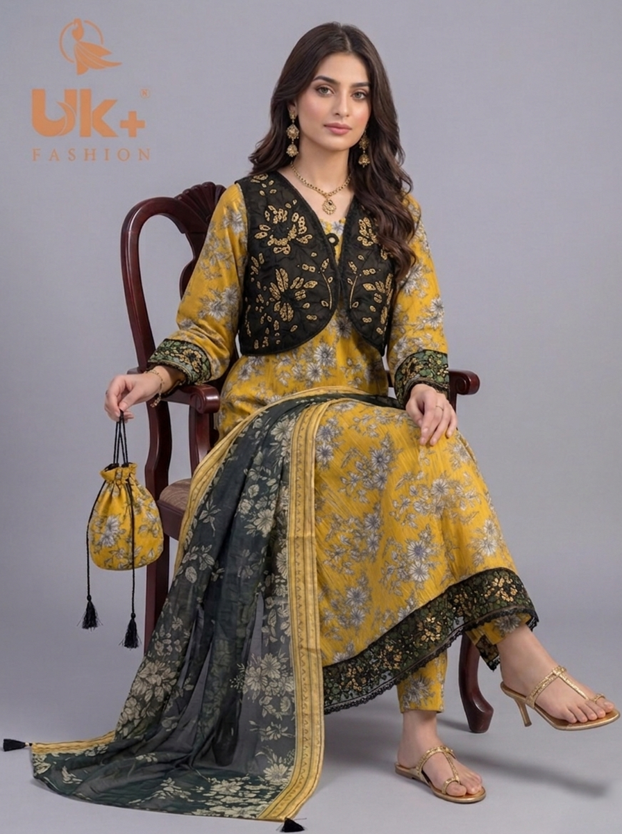 3pc pure lawn frock,touser,dupatta