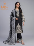 3Pc Embroidered Cotton Shirt, Trouser, Dupatta