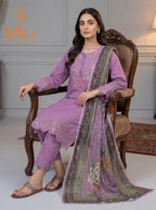 3Pc Embroidered Cotton Shirt, Trouser, Dupatta