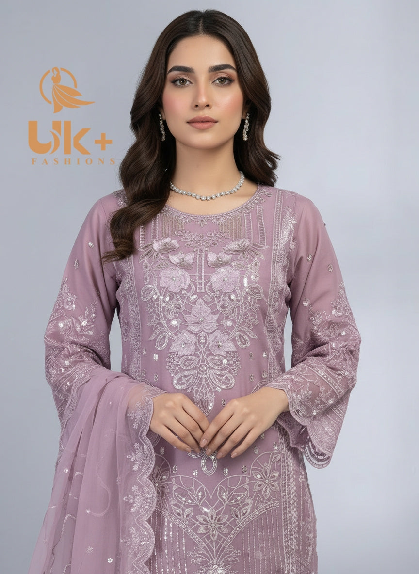 3Pc Embroidered Organza, Shirt, Shalwar and Dupatta