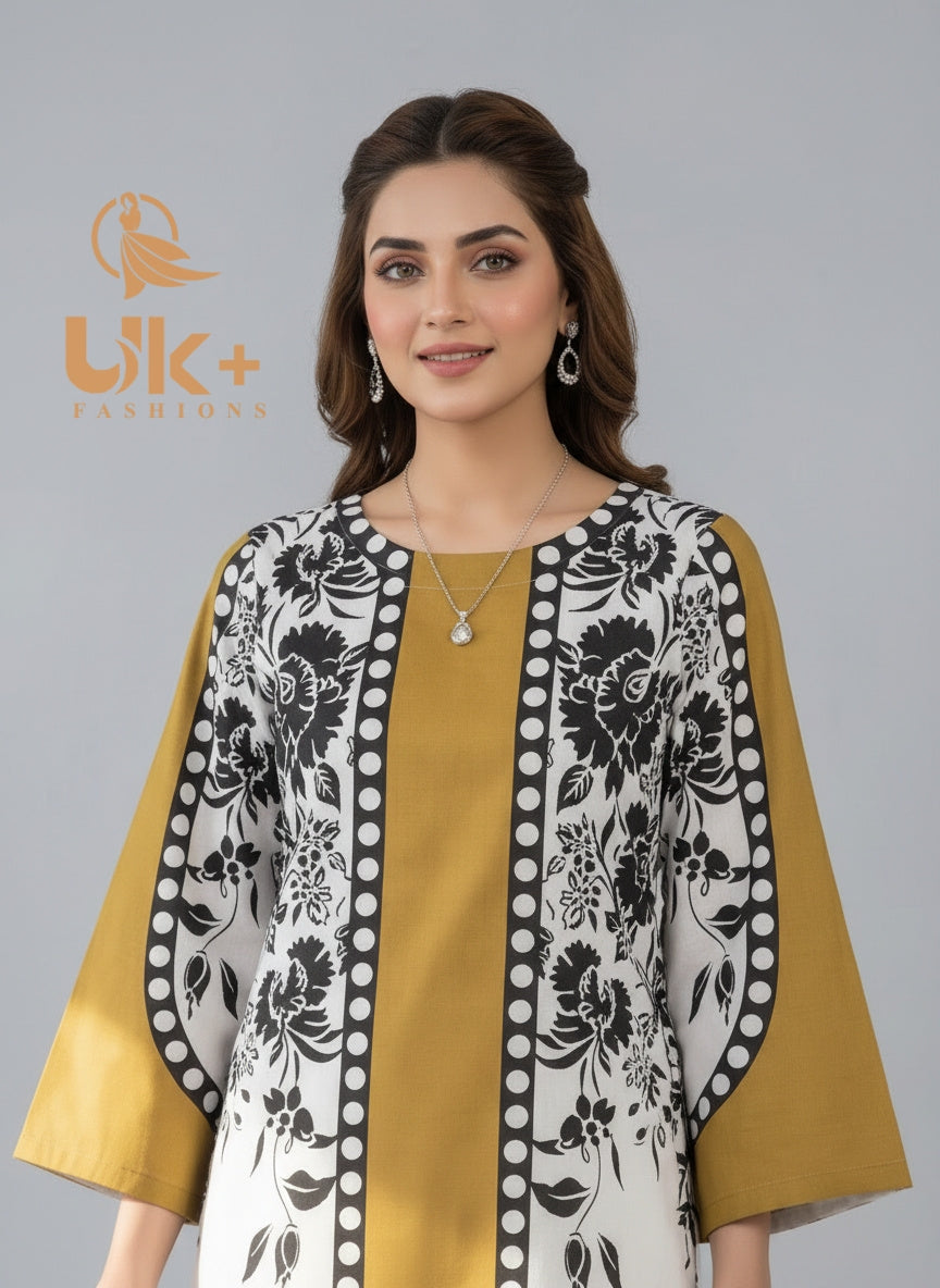 2Pc Printed Krap Shirt Plazo