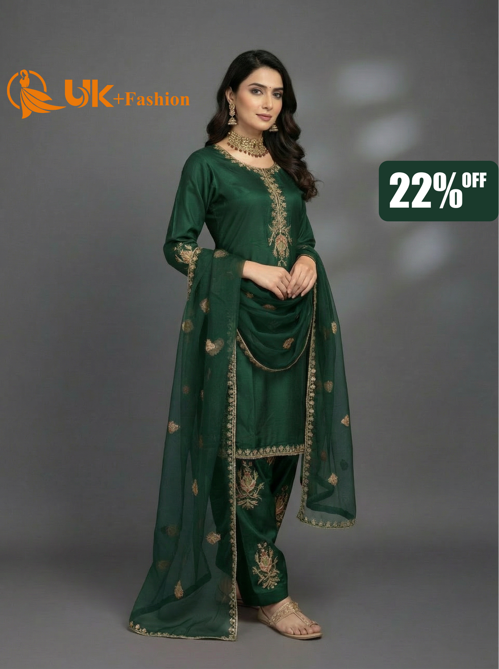 3Pc Embroidered Kataan Silk, Shirt, Farshi Shalwar and Dupatta