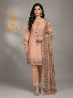 3Pc Embroidered Cotton Shirt, Shalwar, Dupatta