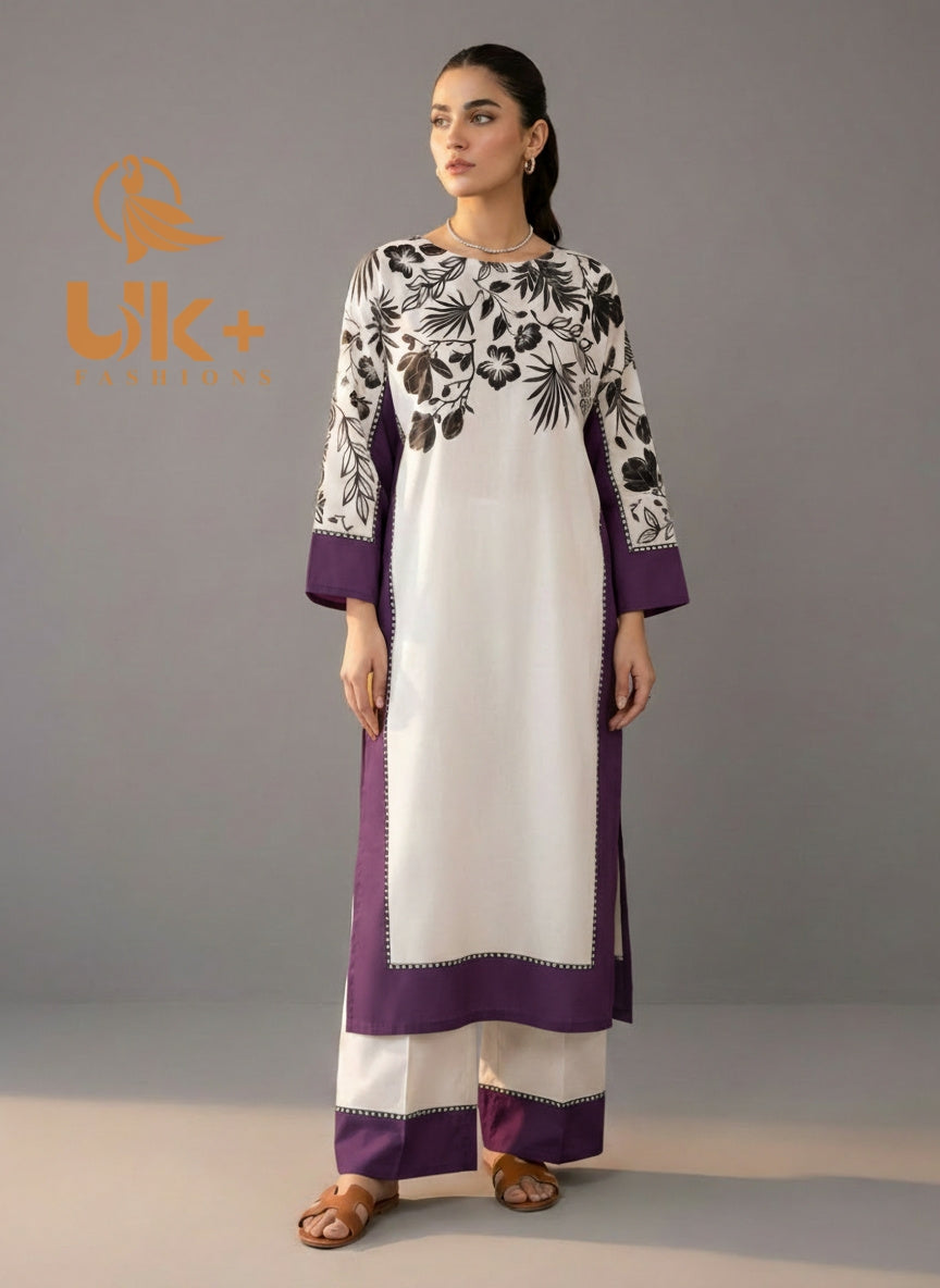 2Pc Printed Krap Shirt Plazo