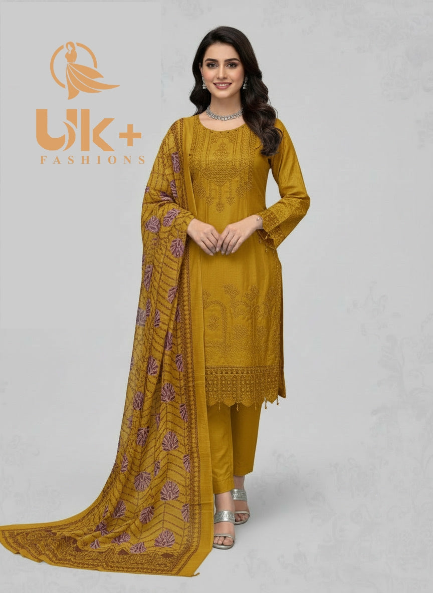 3Pc Embroidered Viscose Shirt, Shalwar, Dupatta