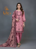 3Pc Embroidered Cotton Shirt, Shalwar, Dupatta