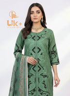 3Pc Embroidered Cotton Shirt, Shalwar, Dupatta