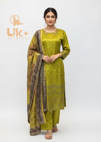 3Pc Embroidered Winter Khaadi Shirt, Shalwar, Dupatta