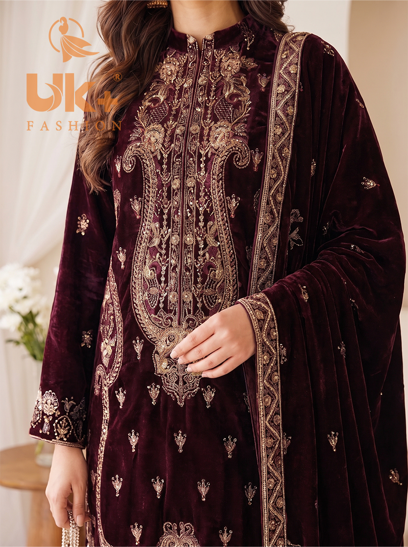 (11000) 5PC un-stitched Micro Velvet