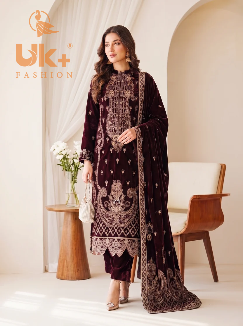 (11000) 5PC un-stitched Micro Velvet