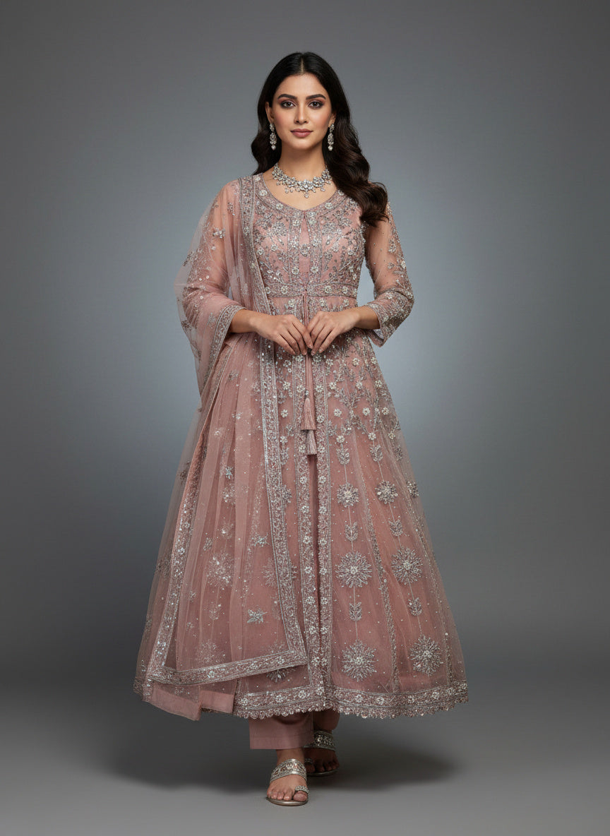 2Pc Embraided Bridal Maxi, Dupatta