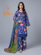 3Pc Embroidered Bana Dora Shirt, Farshi Shalwar, Dupatta