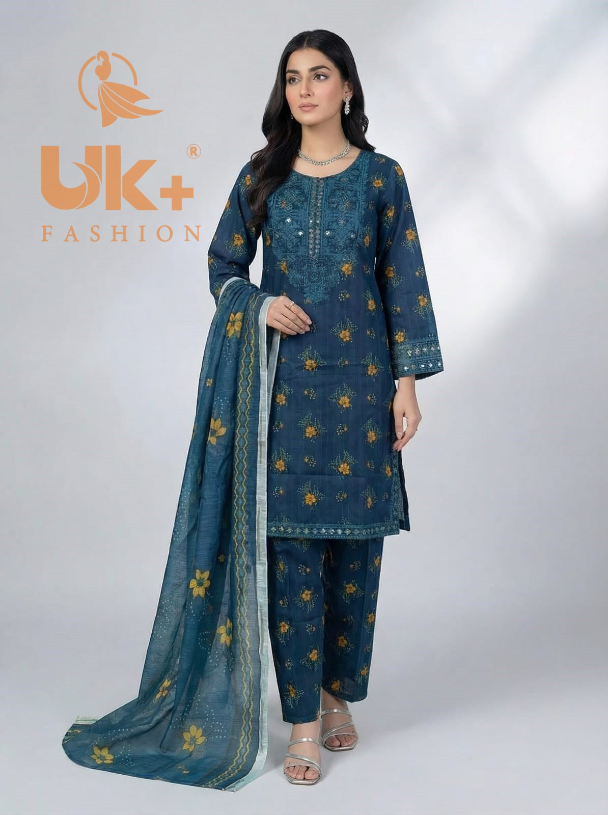 3Pc Printed Bana Dora Shirt, Plazo, Dupatta