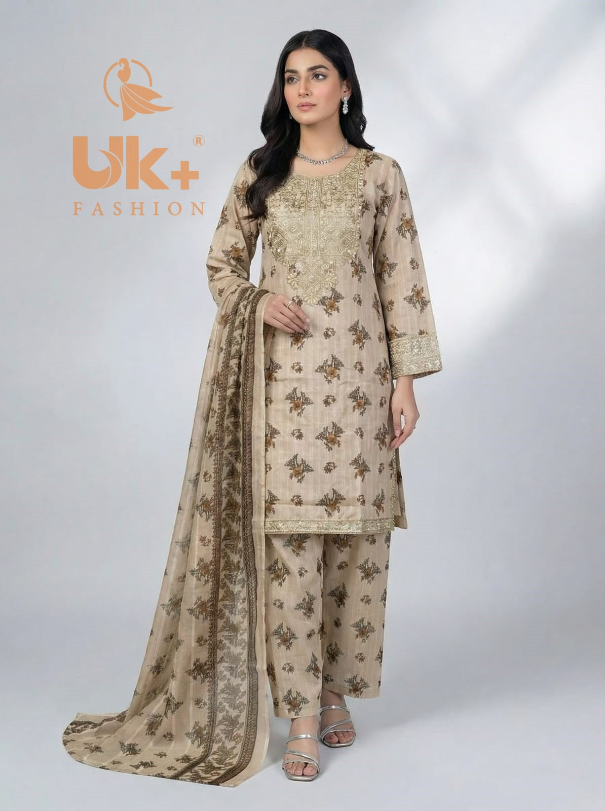 3Pc Printed Bana Dora Shirt, Plazo, Dupatta