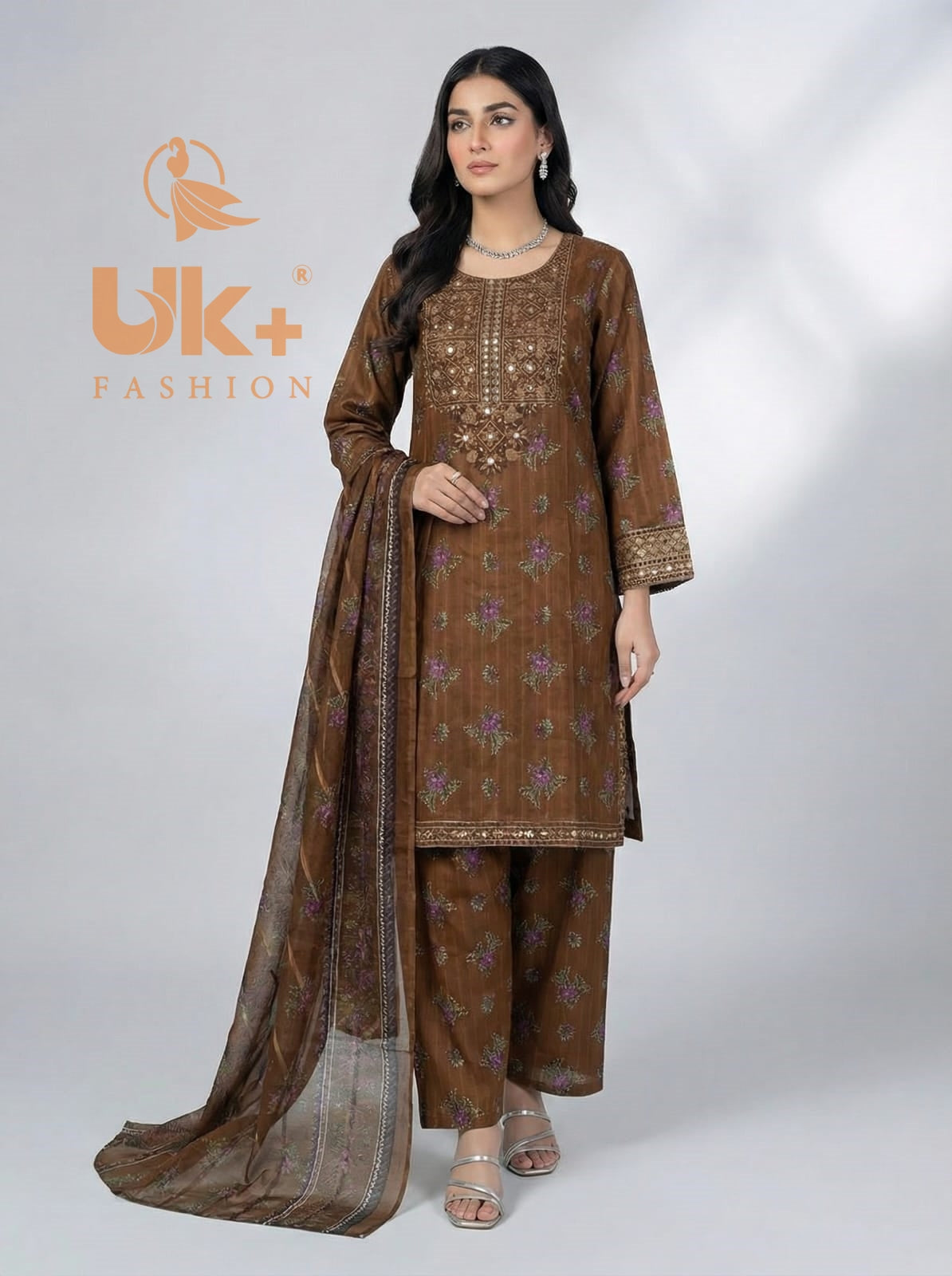 3Pc Printed Bana Dora Shirt, Plazo, Dupatta