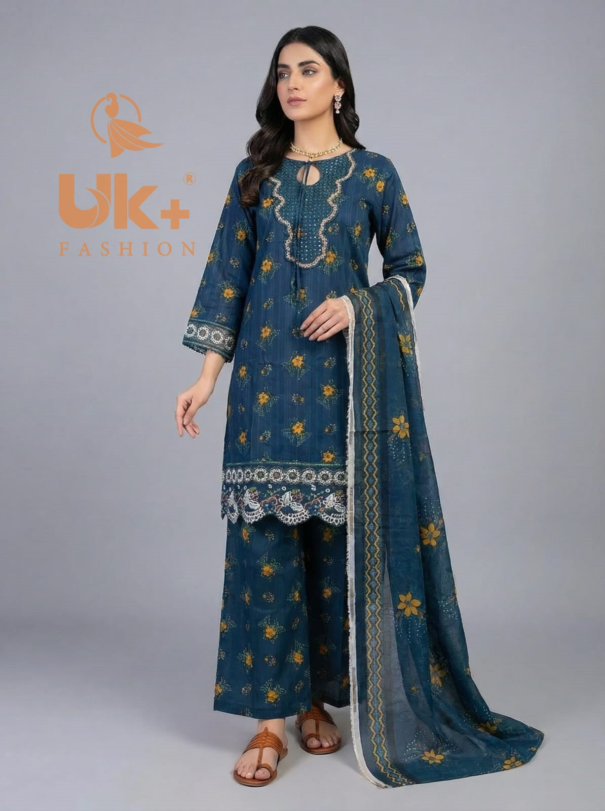 3Pc Printed Bana Dora Shirt, Plazo, Dupatta