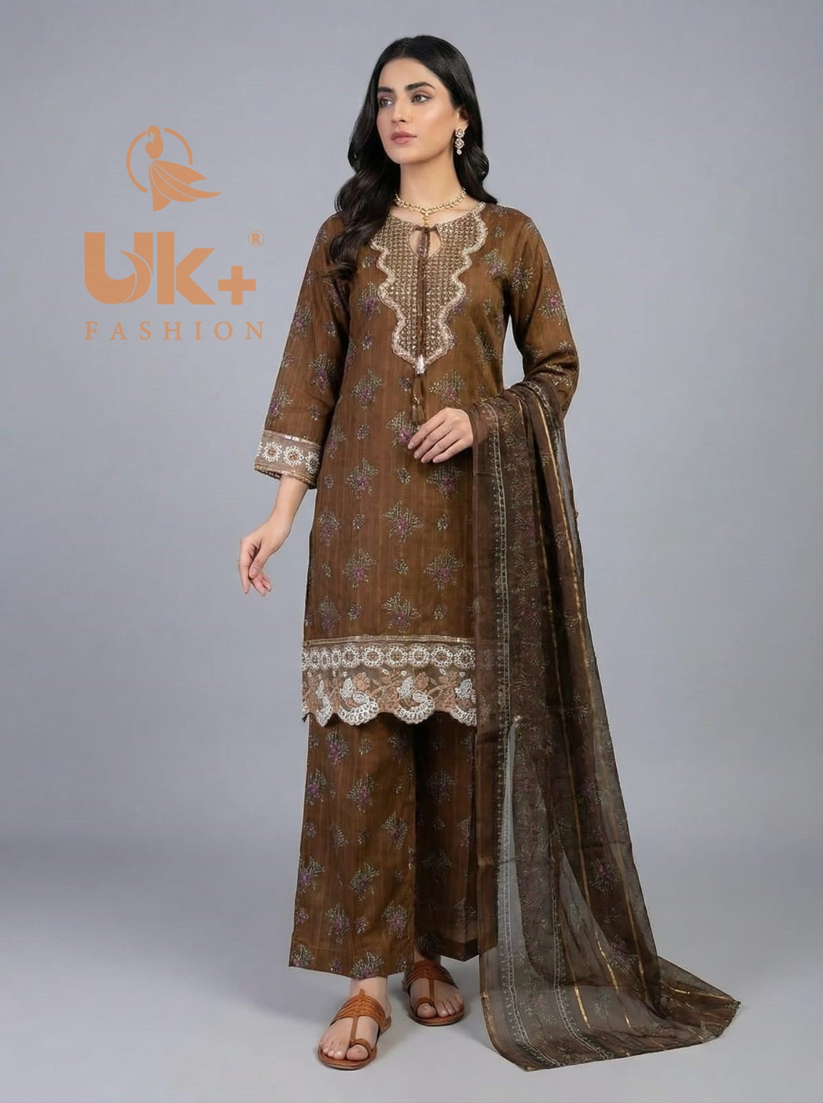 3Pc Printed Bana Dora Shirt, Plazo, Dupatta