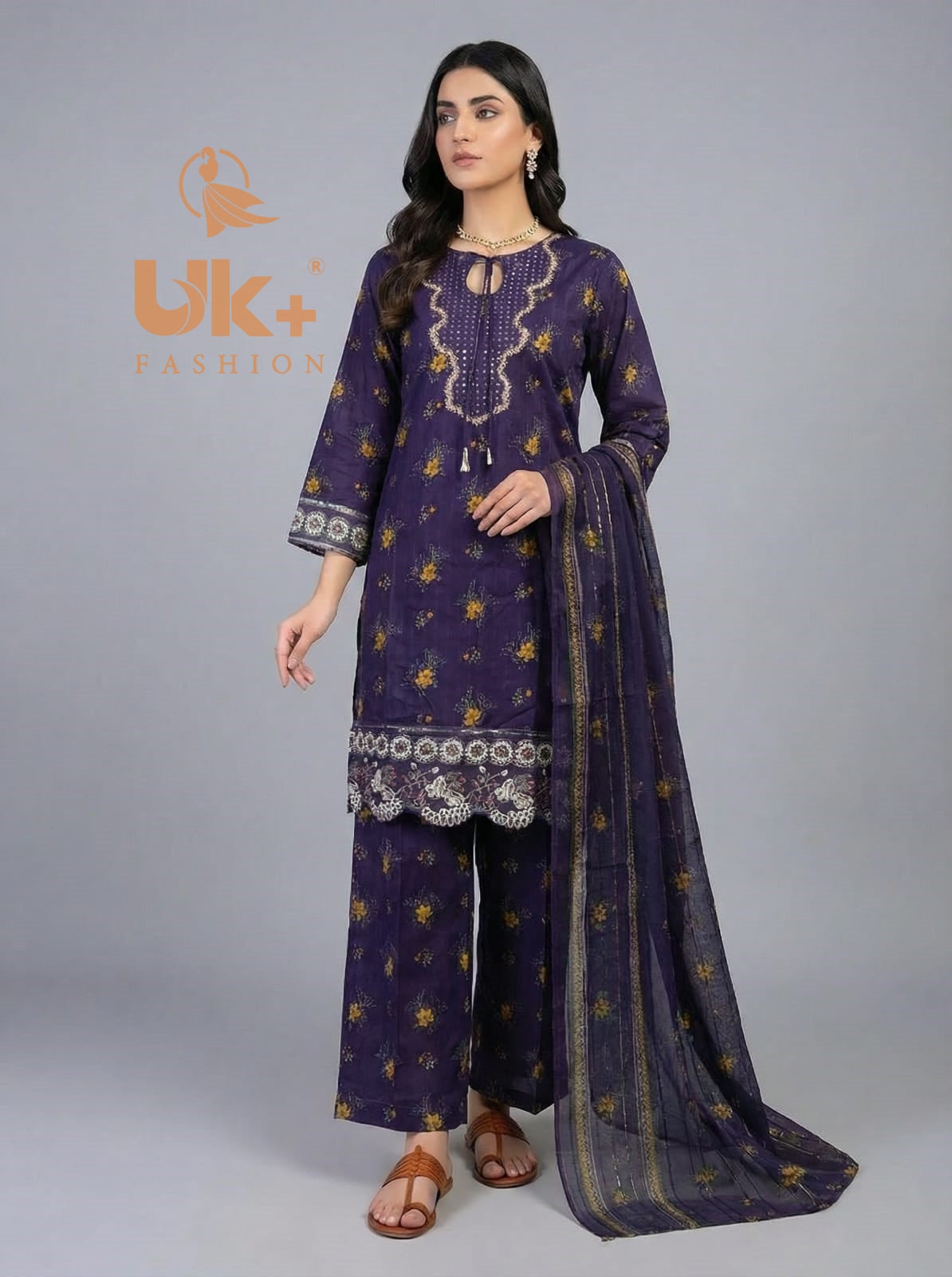 3Pc Printed Bana Dora Shirt, Plazo, Dupatta