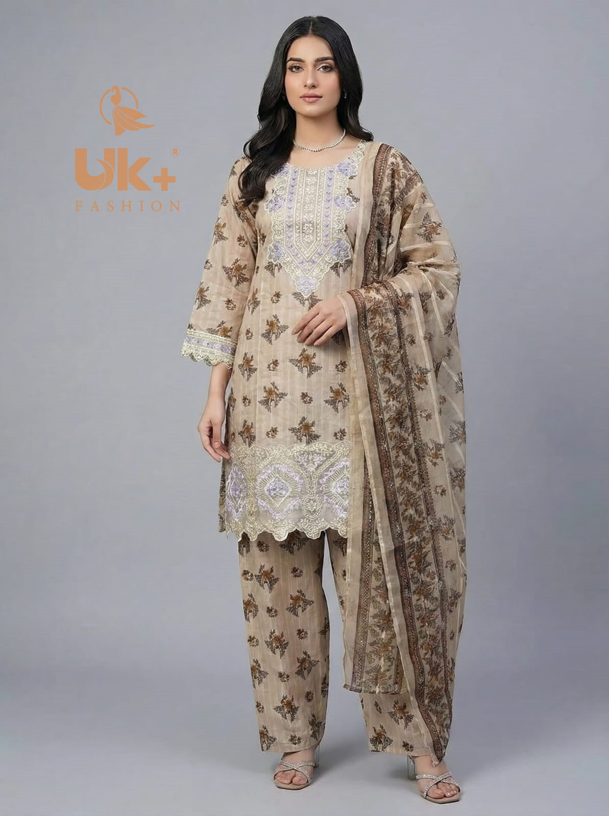 3Pc Printed Bana Dora Shirt, Plazo, Dupatta