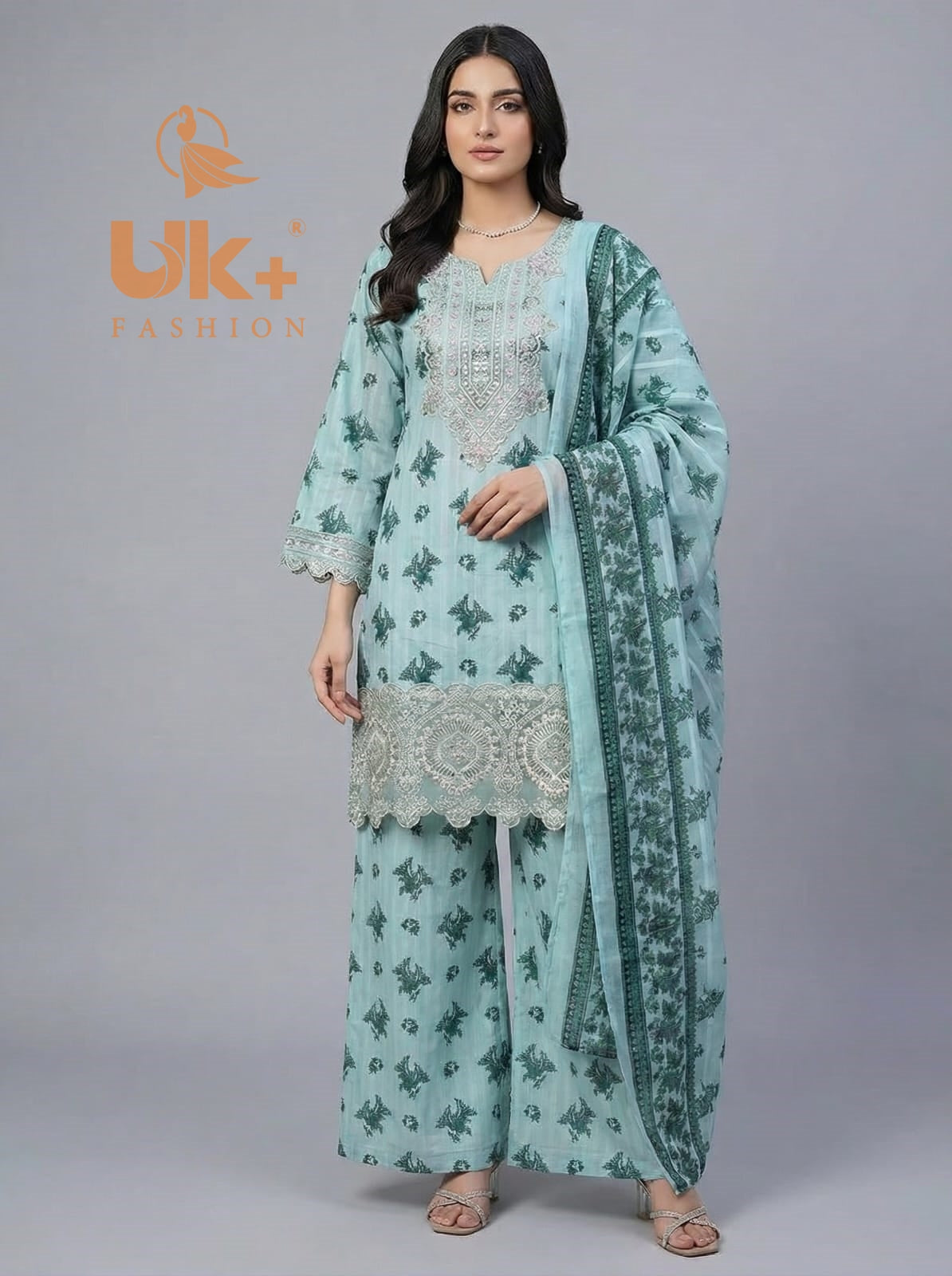 3Pc Printed Bana Dora Shirt, Plazo, Dupatta