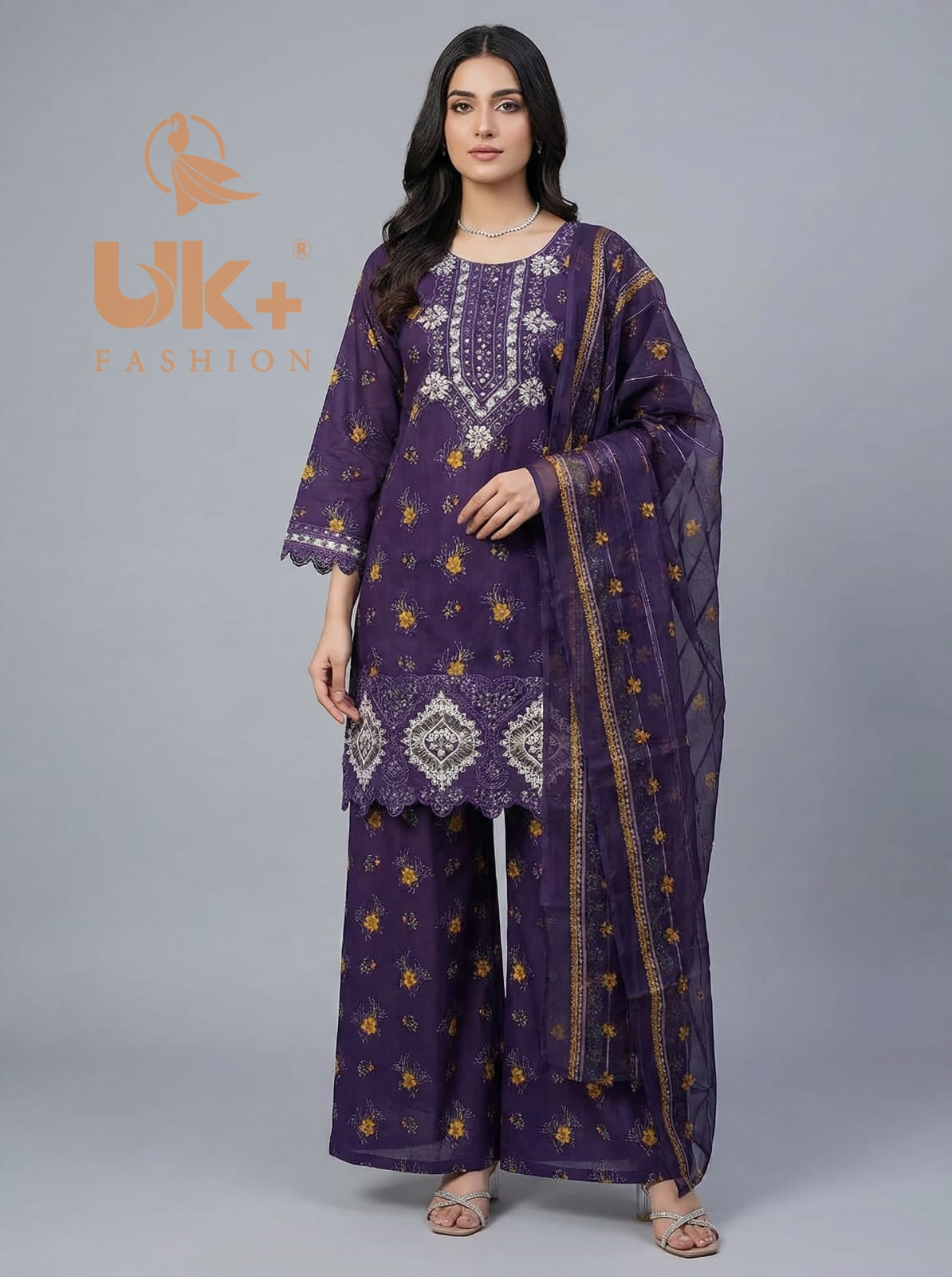 3Pc Printed Bana Dora Shirt, Plazo, Dupatta