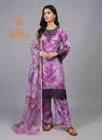 3Pc Printed Bana Dora Shirt, Plazo, Dupatta